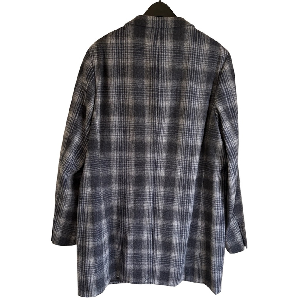 Topman - Sharp Men’s Gray/Black Plaid Wool Blend Car Coat. Size 44. New w/o tags - Picture 8 of 11